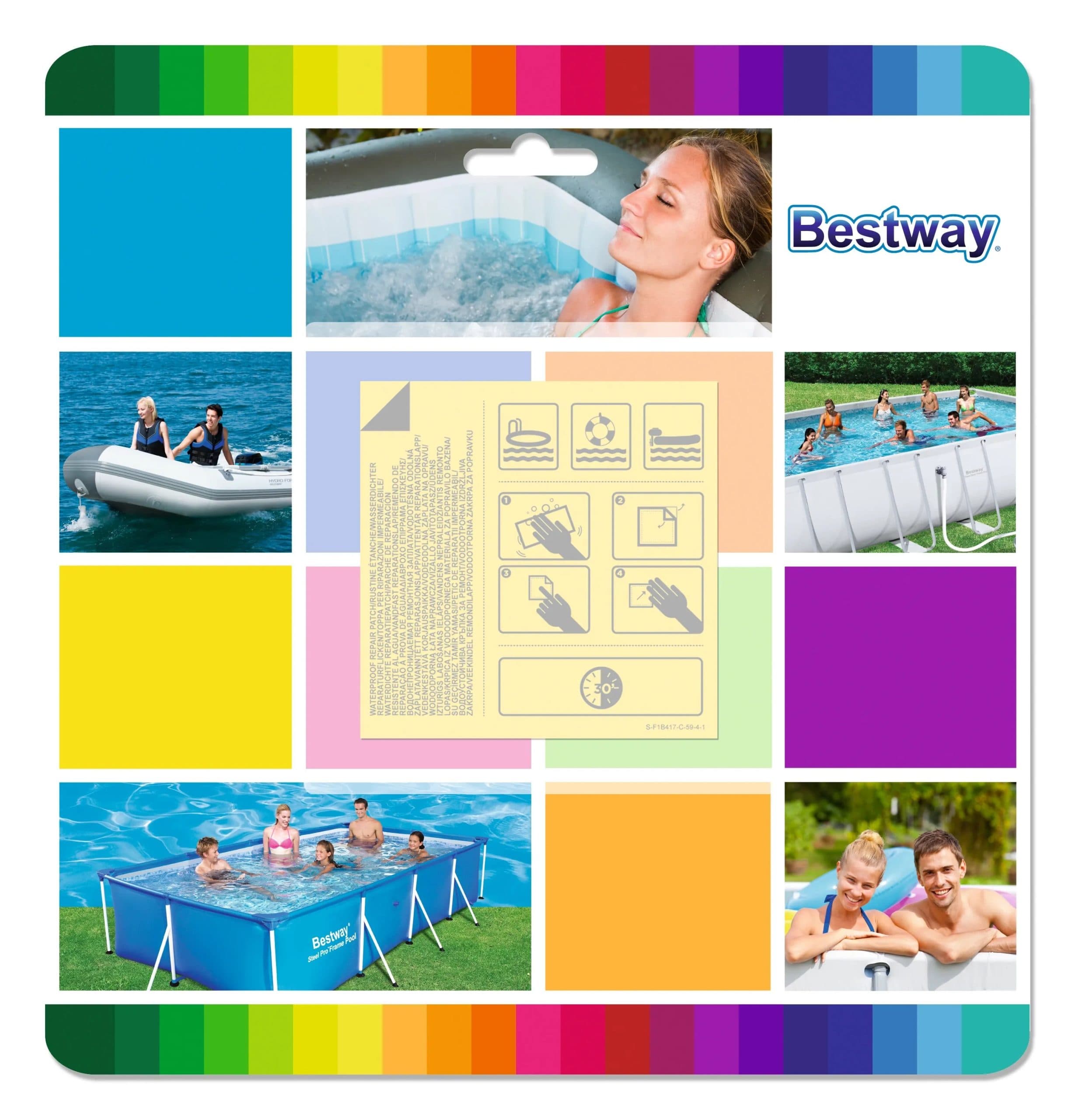 Bestway Łatki naprawcze samoprzylepne 6,5 x 6,5 cm - 10 szt.