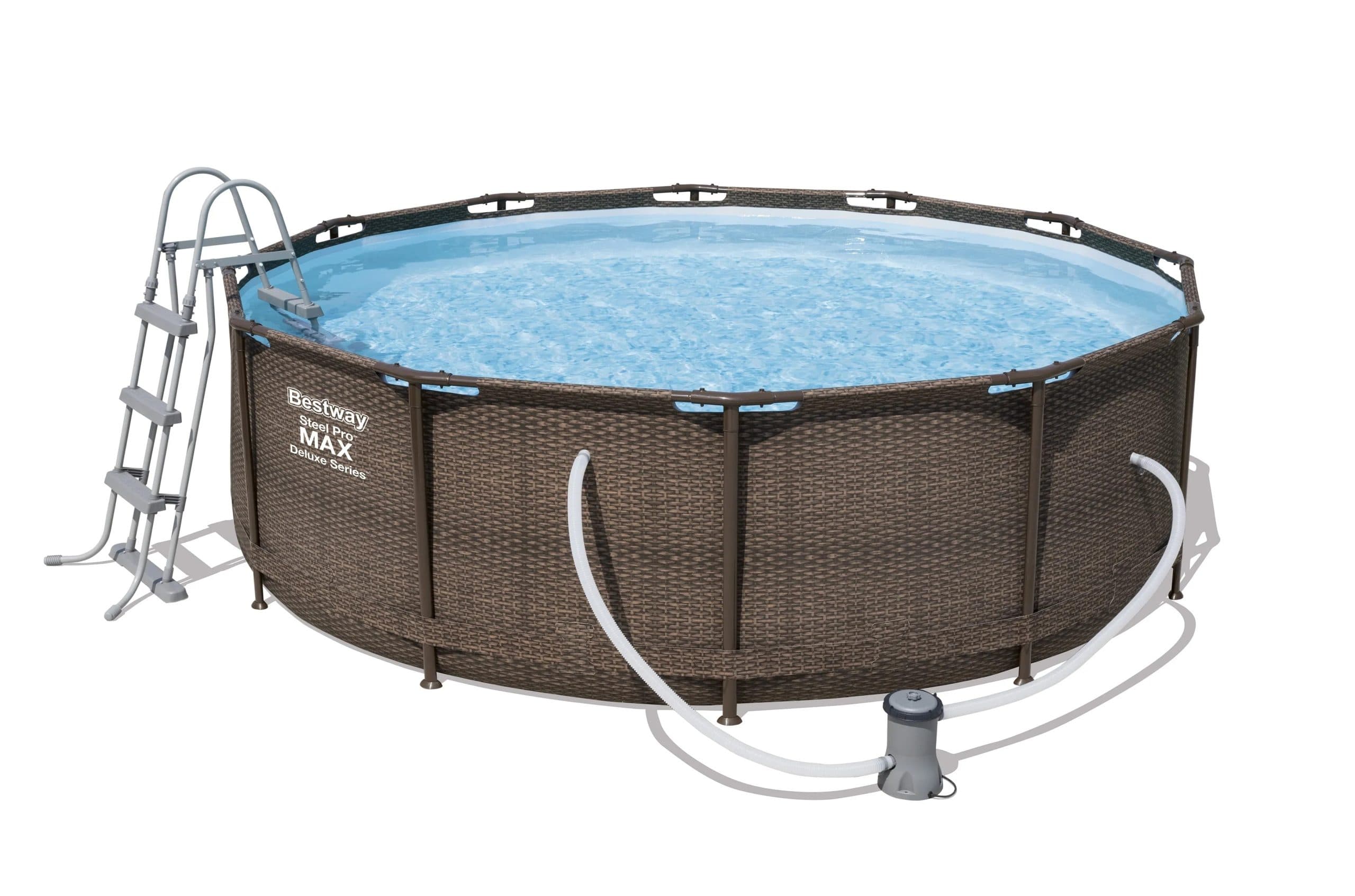 Basen na stelażu Steel Pro Max rattan okrągły - śr. 366 cm, wys. 100 cm
