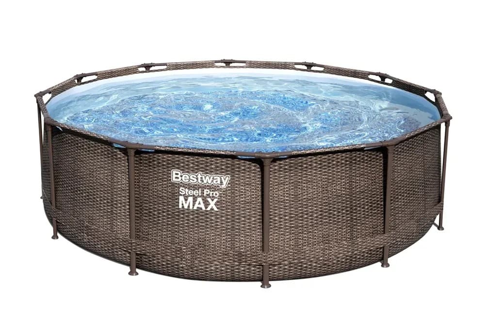 Basen na stelażu Steel Pro Max rattan okrągły - śr. 366 cm, wys. 100 cm