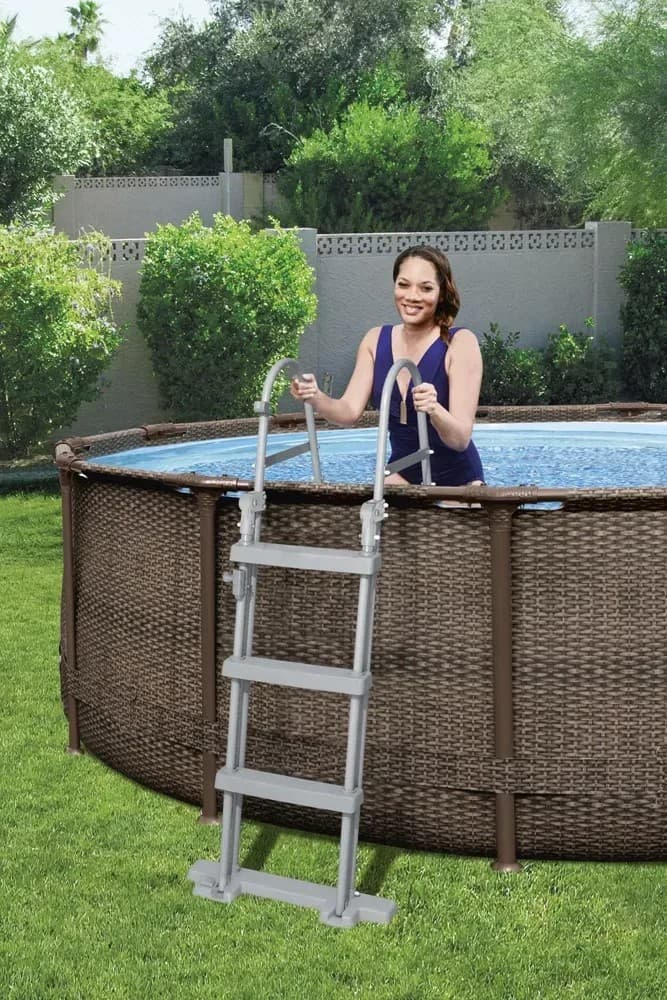 Basen na stelażu Steel Pro Max rattan okrągły - śr. 366 cm, wys. 100 cm