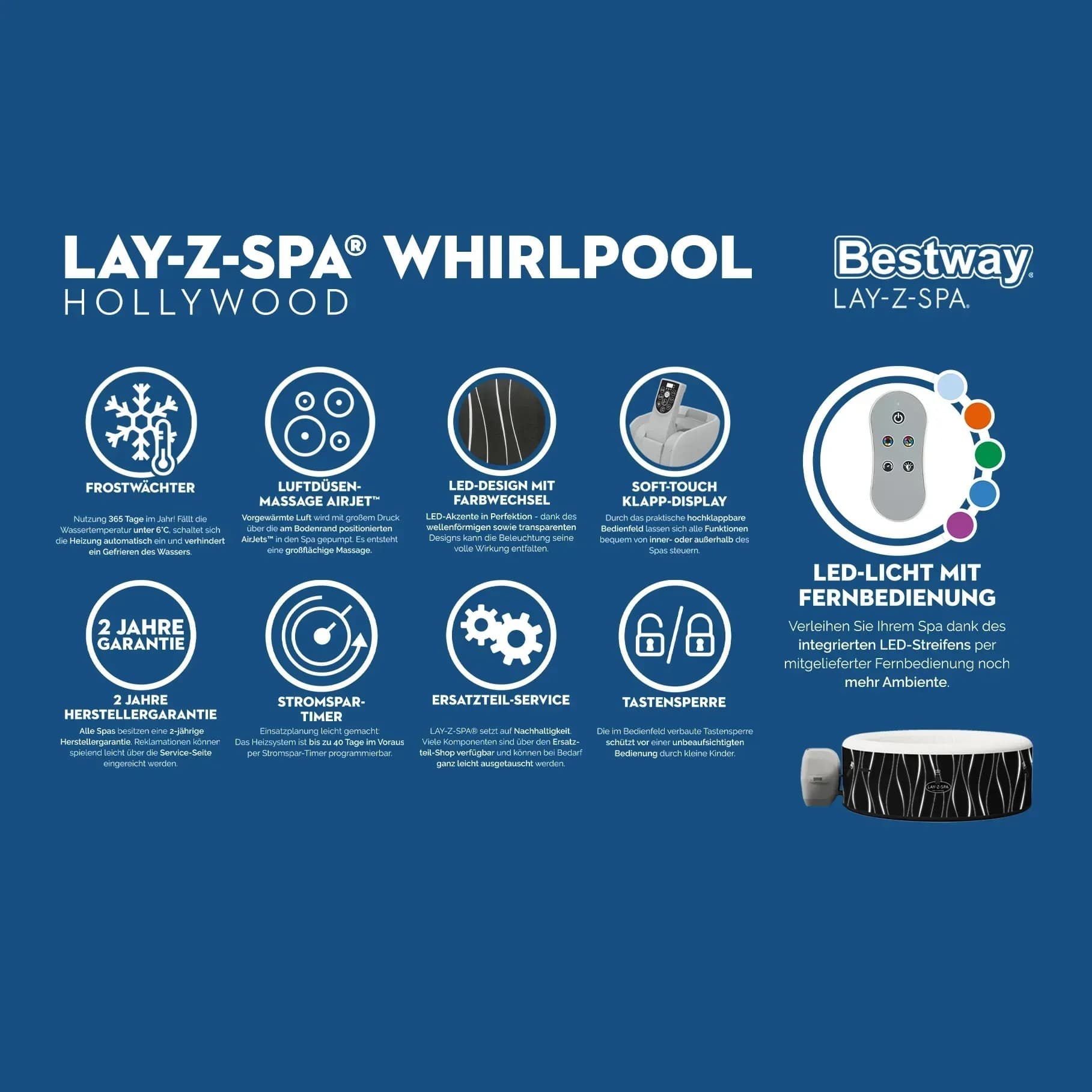 Spa ogrodowe Lay-Z-Spa HOLLYWOOD AirJet