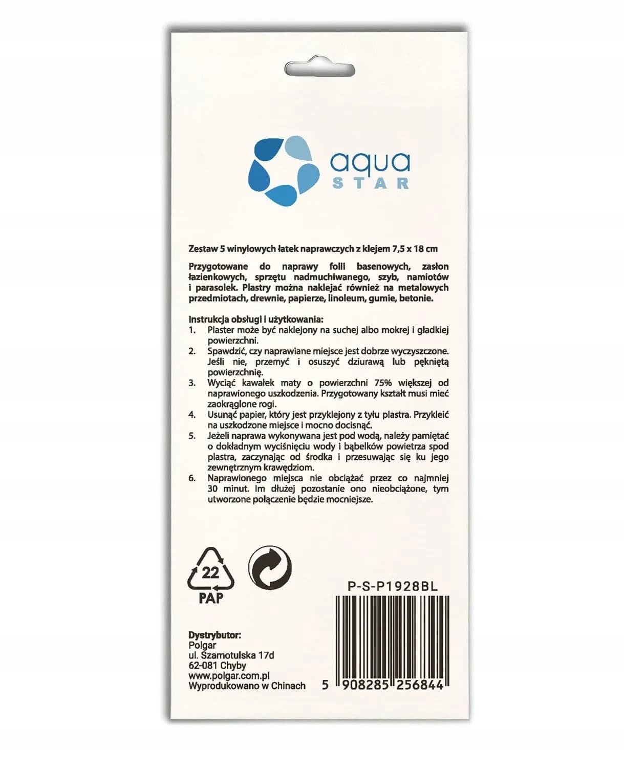 Łatki naprawcze samoprzylepne do basenów - 5 szt.