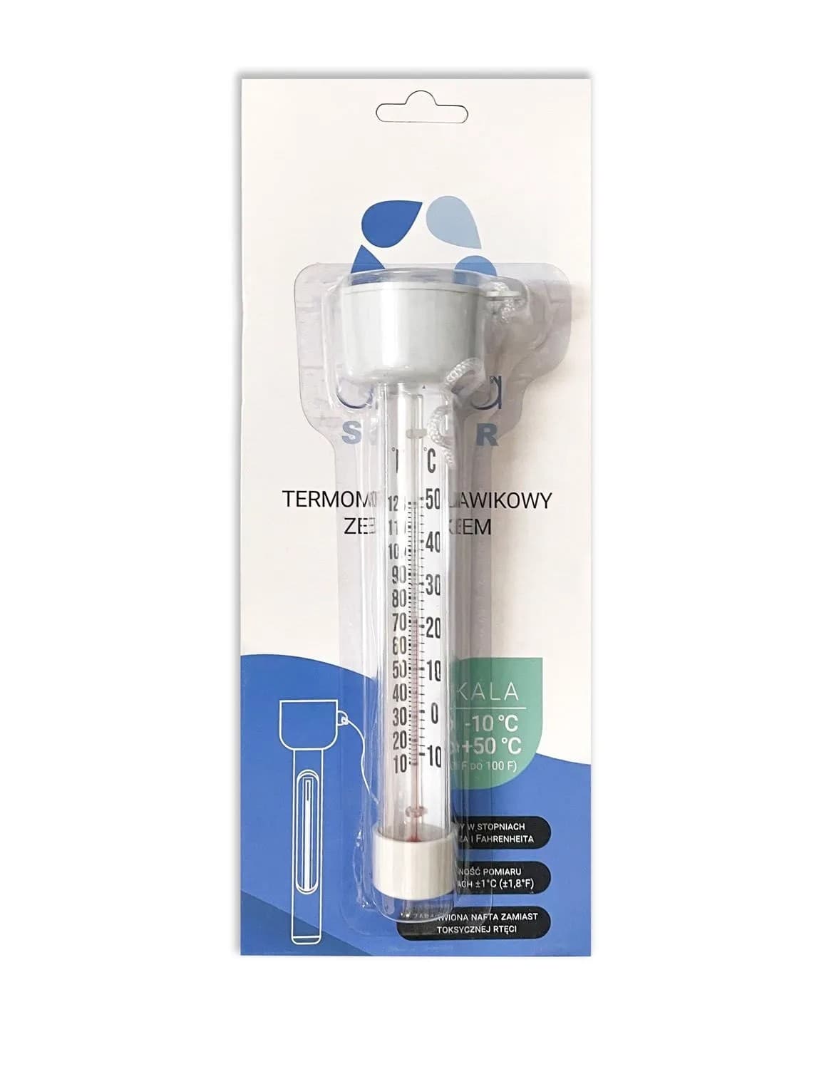 Termometr basenowy spławikowy Deluxe biały